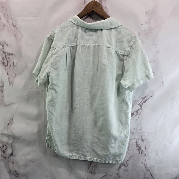 Chubbies Shirt Mens Small Blue Linen Short Sleeve Dad Fit Button Loop Collar - Picture 6 of 14